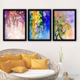 Wallity Cuadro Decorativo Enmarcado Multicolor (3 Piezas)